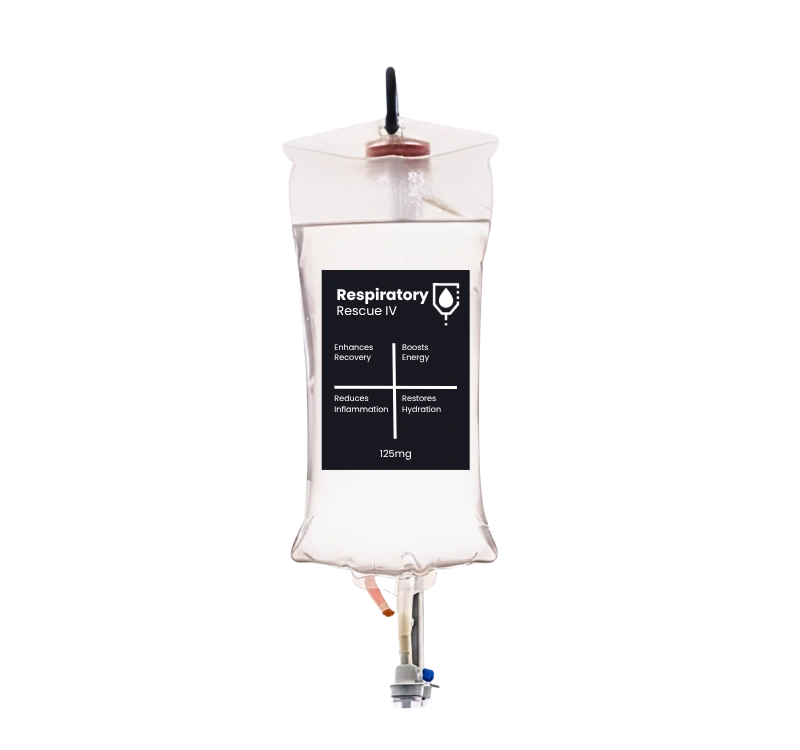 Respiratory Rescue IV Treatment bag with vitamins and electrolytes